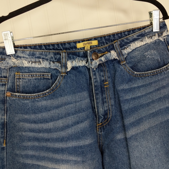 LILY & PARKER Distressed Raw Edge Denim Ankle Jean Sz 29 - Picture 11 of 13